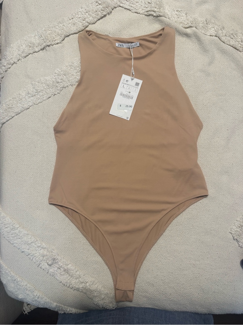 Zara Kids Nude Tan Sleeveless One-Piece Bodysuit
